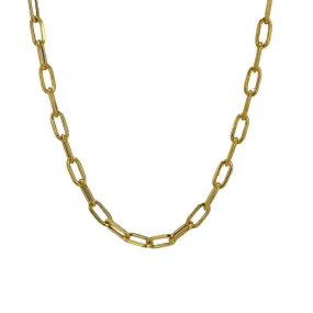 Yellow Gold paperclip Chain with 10K Gold - 219417