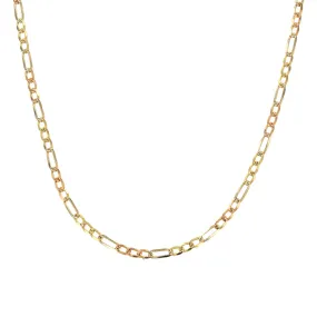 Three Color Gold Figaro Chain