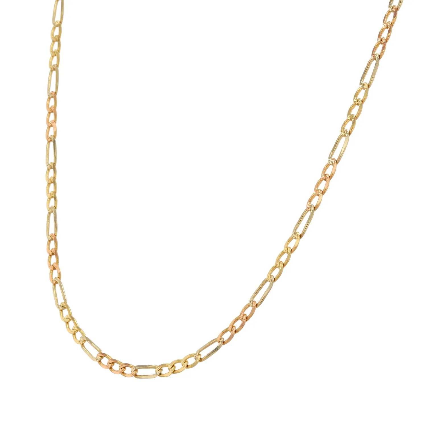 Three Color Gold Figaro Chain