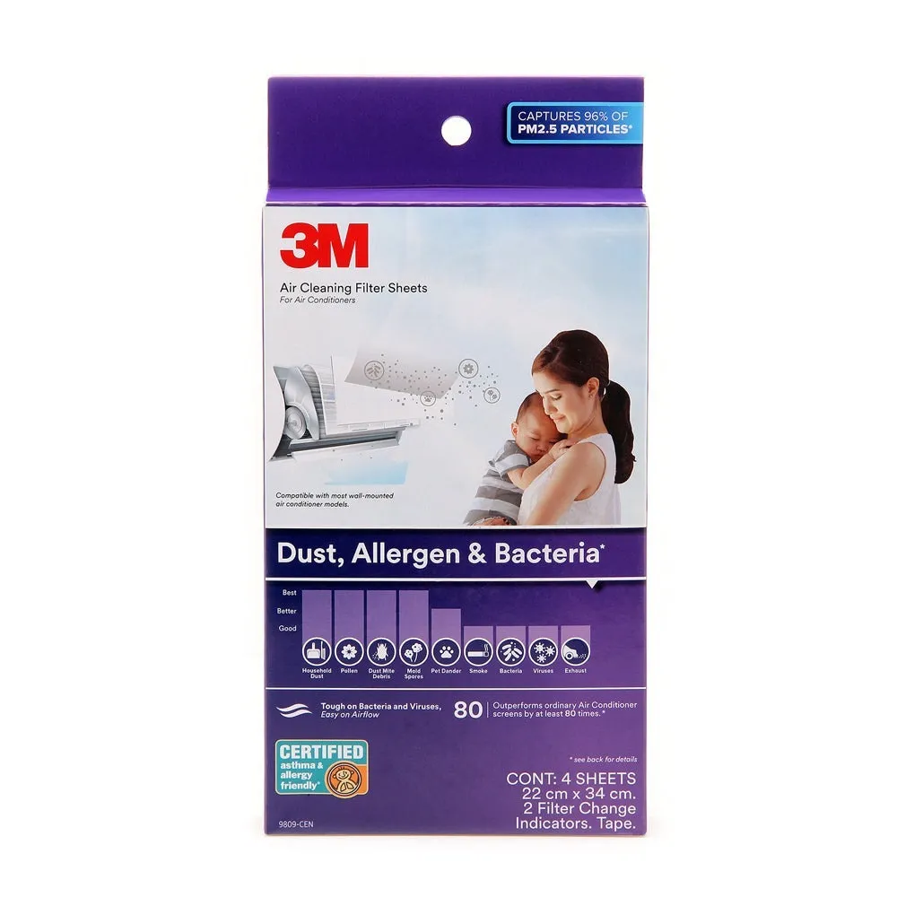 3M DUST ALLERGEN BATERIA AIRCON FILTER 22X34CM 4PPP 9809-CEN