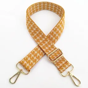 Adjustable Bag Strap - Ochre Houndstooth