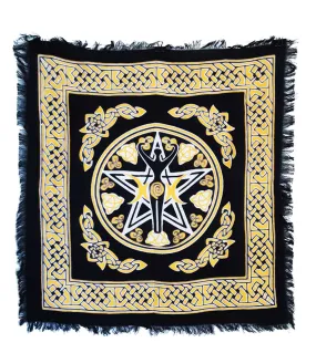 Celtic Knots Altar Cloth with Triple Moon Pentacle Goddess