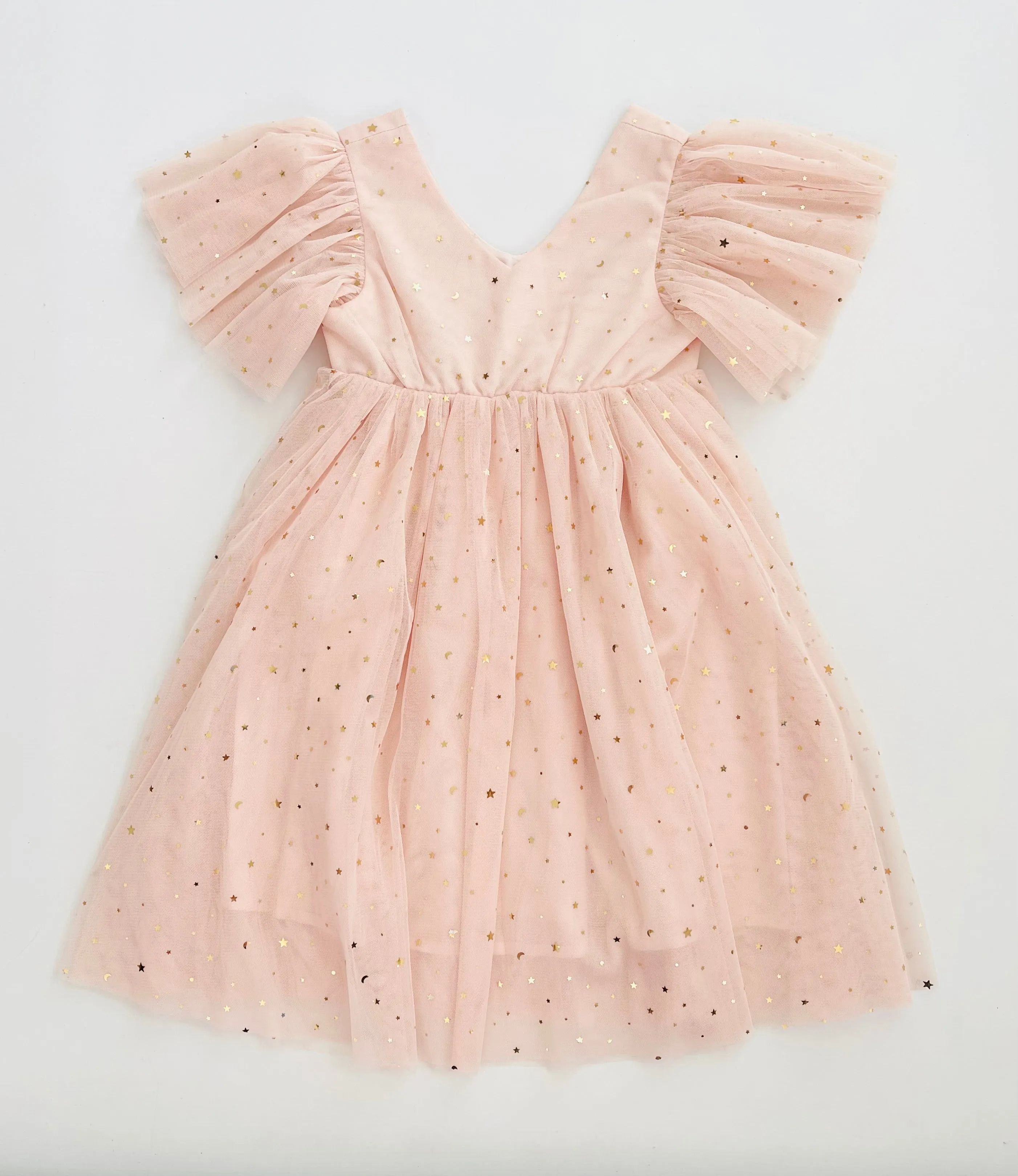 DOLLY STARS AND MOON TULLE PRINCESS DRESS ballet pink