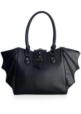 Annabella Batwing Shoulder Bag in Black