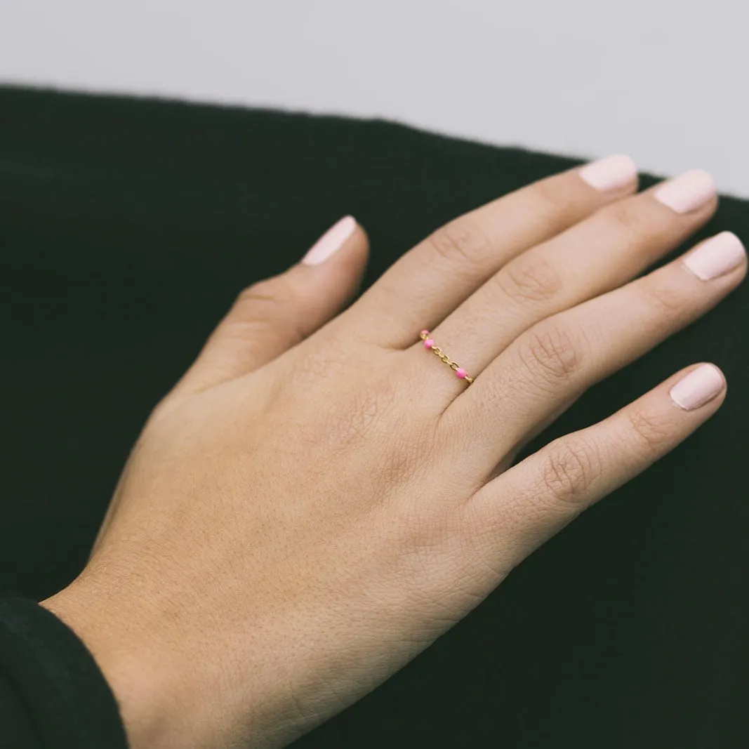 Delicate Bead Linked Ring