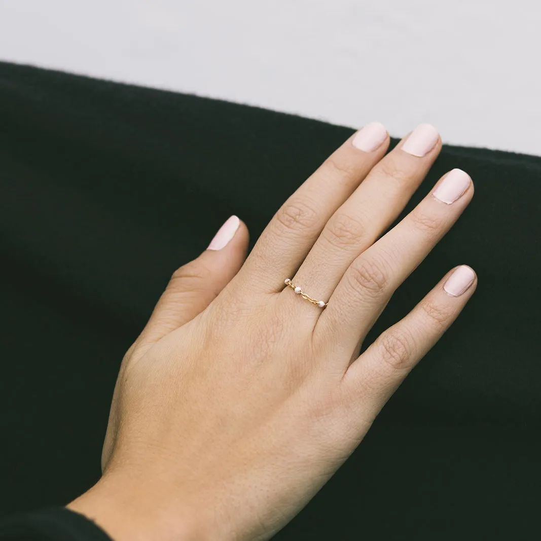 Delicate Bead Linked Ring