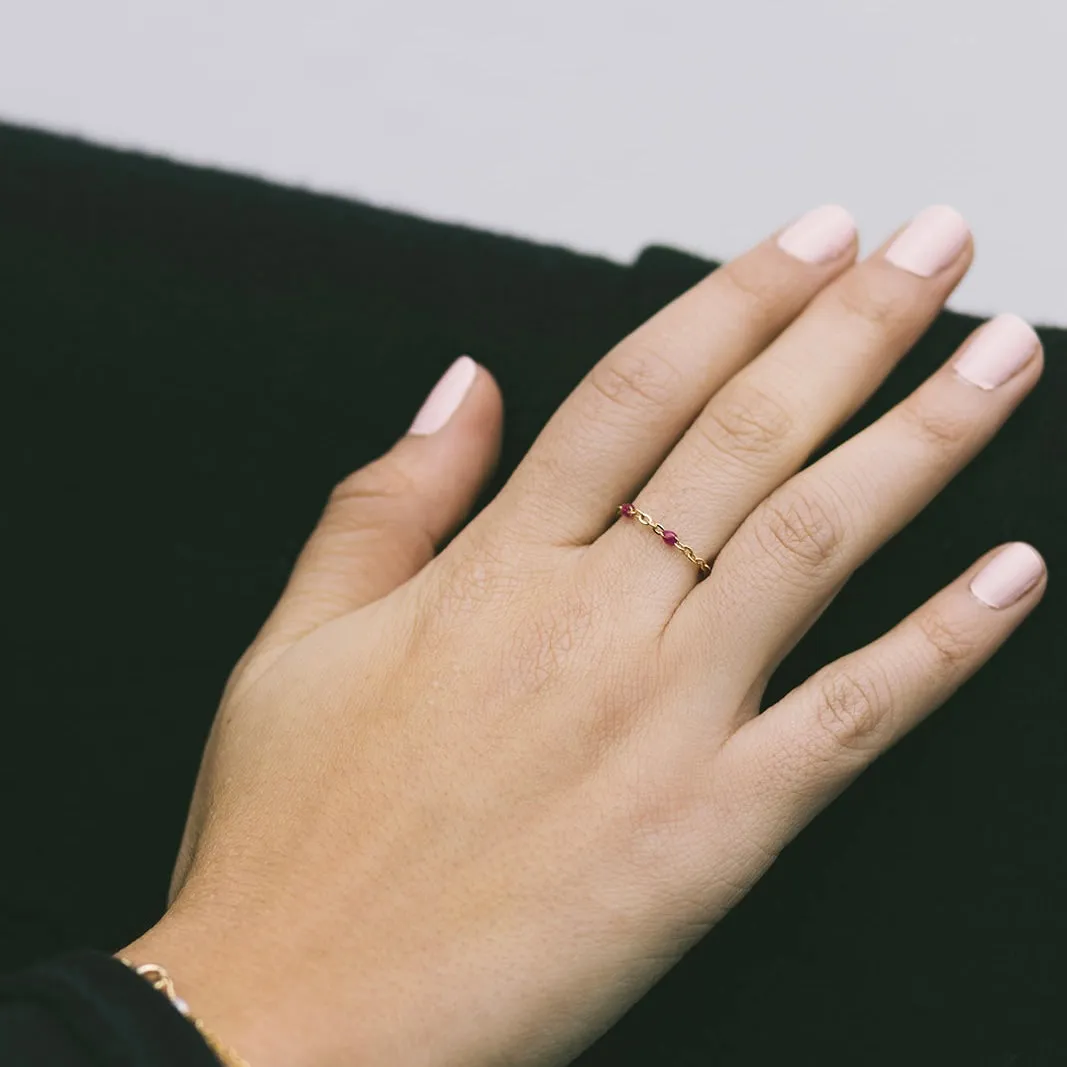 Delicate Bead Linked Ring