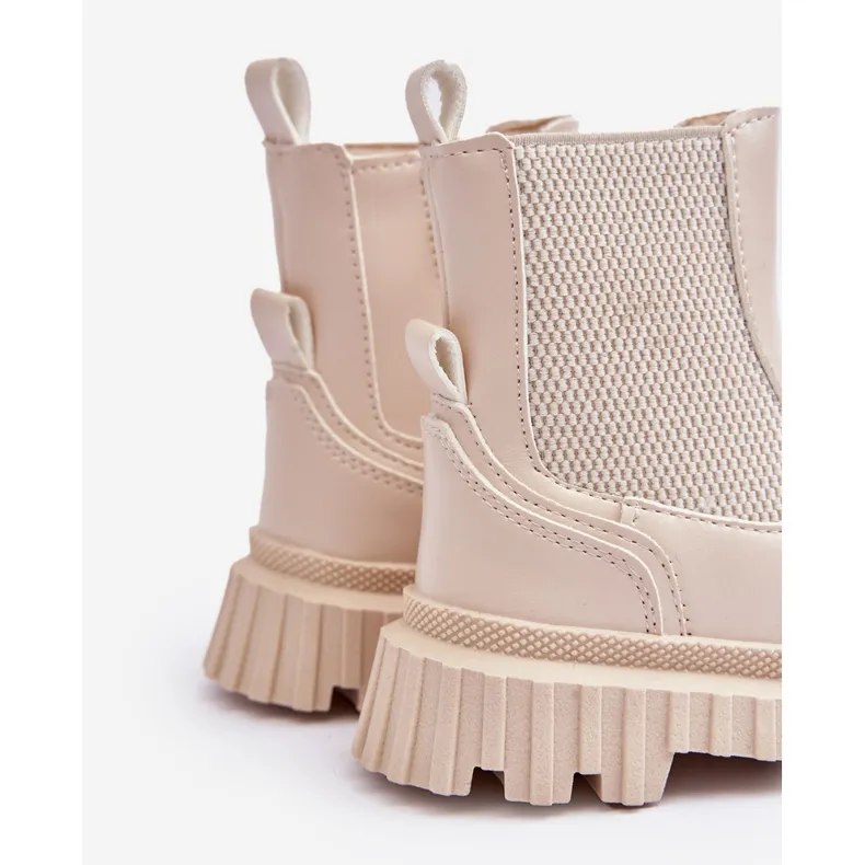 Beige Jolynn Children's Insulated Zipper Boots