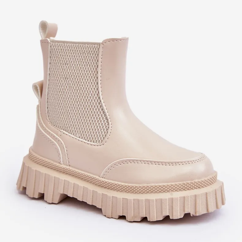 Beige Jolynn Children's Insulated Zipper Boots