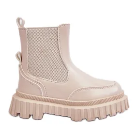 Beige Jolynn Children's Insulated Zipper Boots