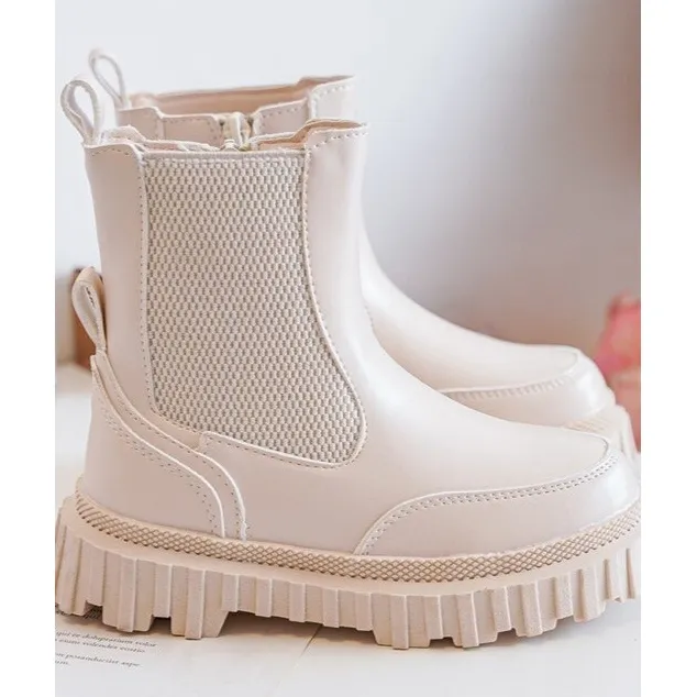 Beige Jolynn Children's Insulated Zipper Boots