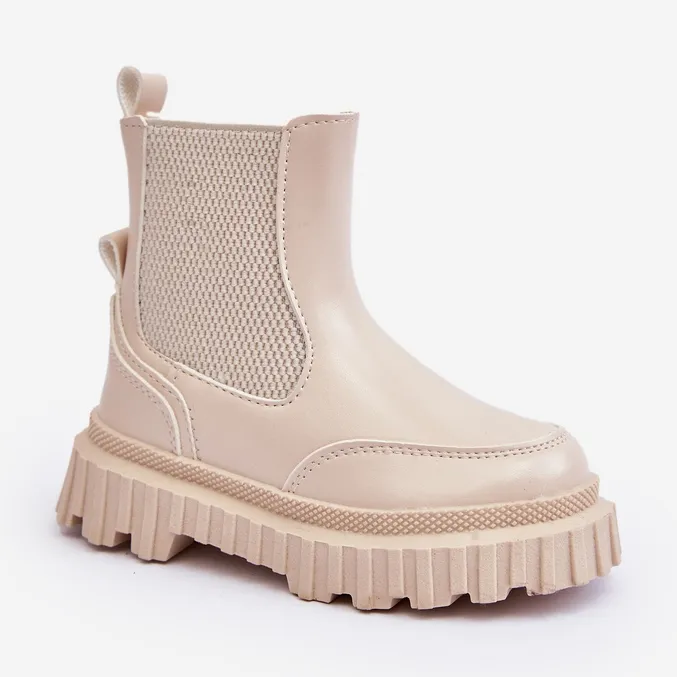 Beige Jolynn Children's Insulated Zipper Boots