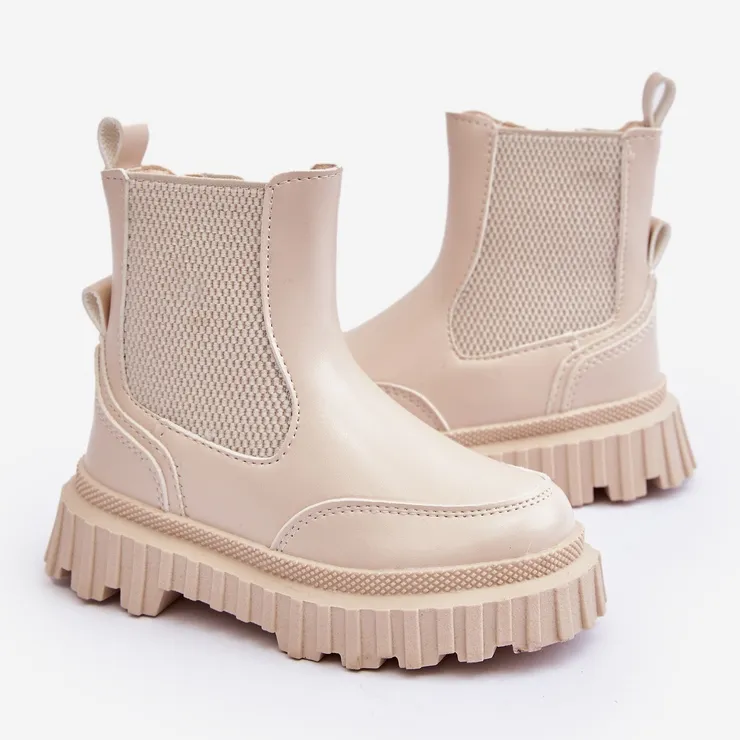 Beige Jolynn Children's Insulated Zipper Boots