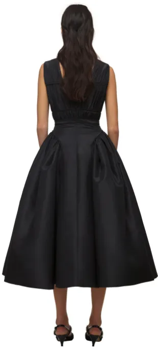 Midi Dress with Black Bow