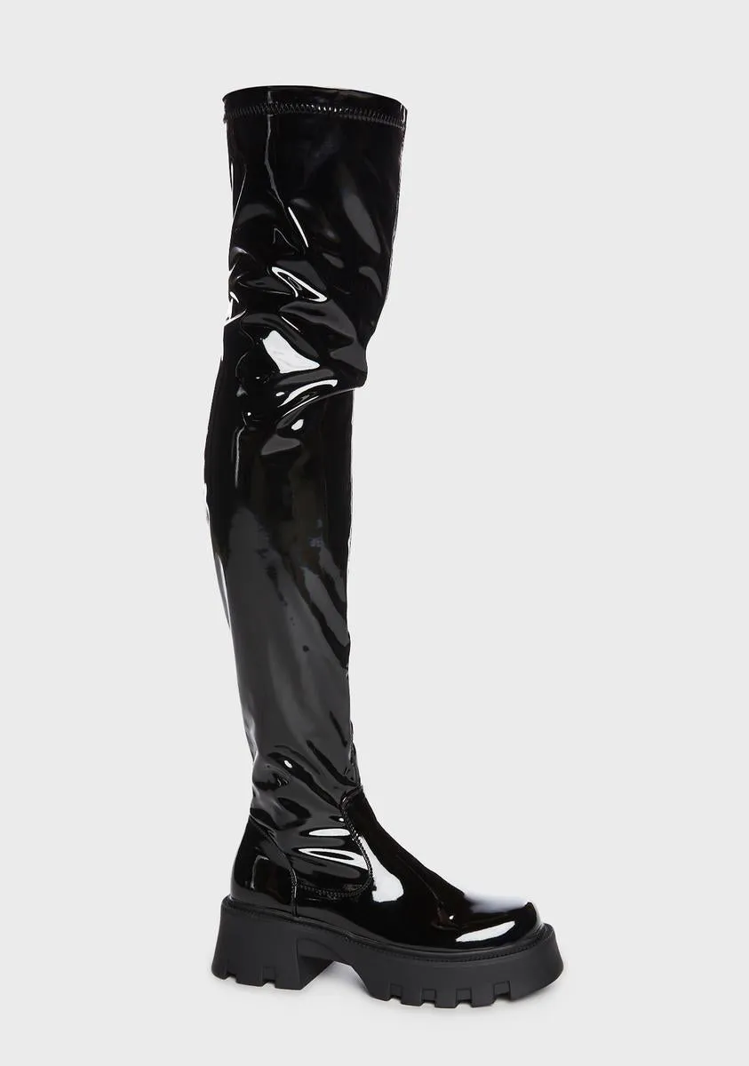 Black Milly Over-the-Knee Boots