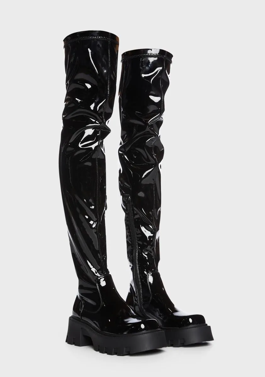 Black Milly Over-the-Knee Boots