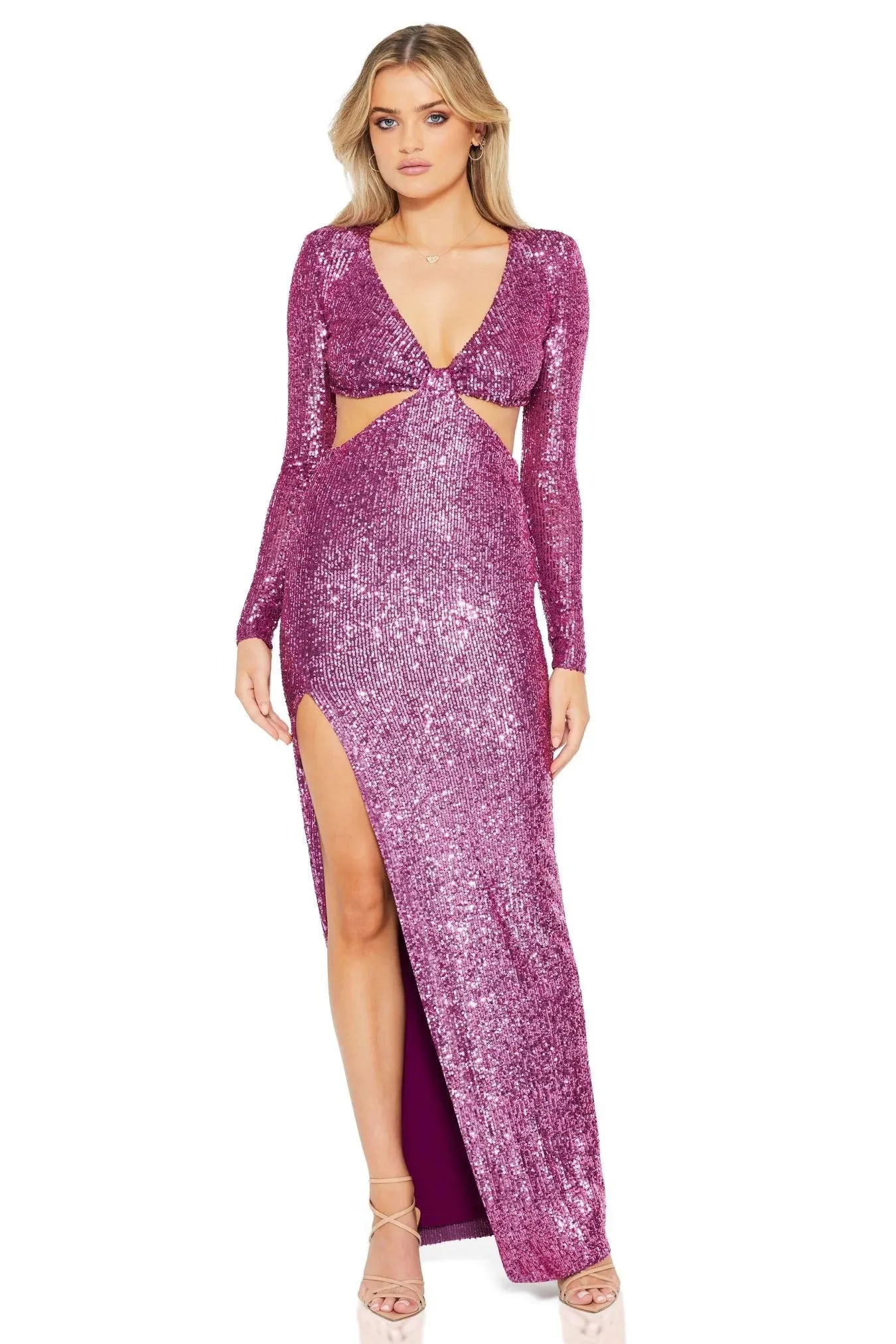 Nookie Sequin Jewel Gown Berry