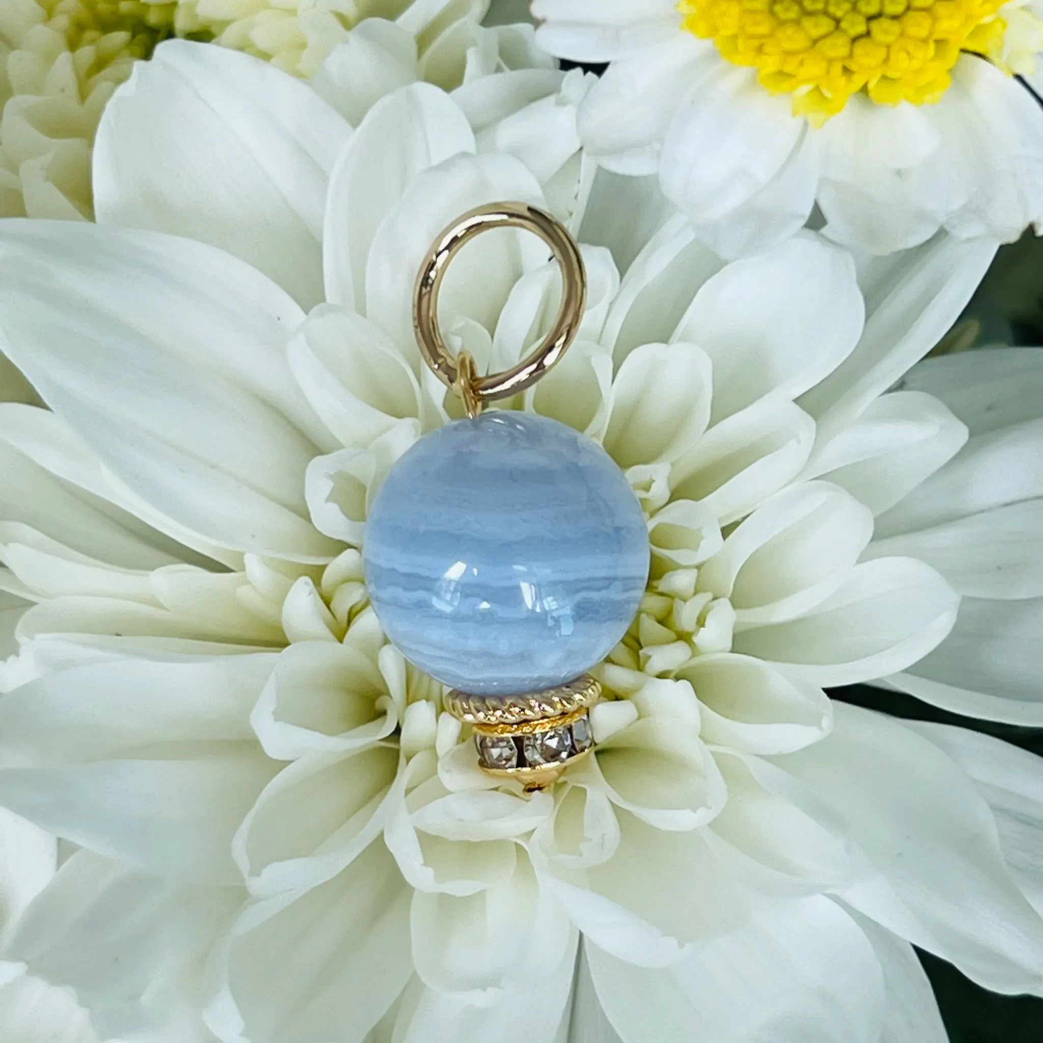 Blue Lace Agate Stone Pendant