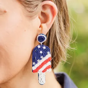 Blue Patriotic Pops Earrings