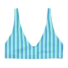 Blue Striped Eco Padded Bikini Top