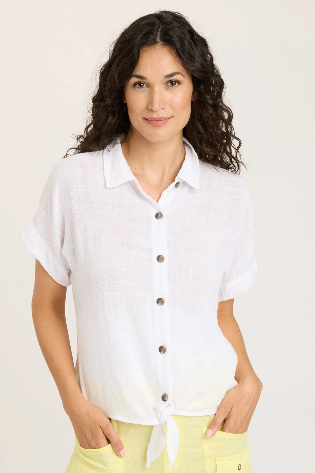 Teagan Tie Top in Gauze Fabric