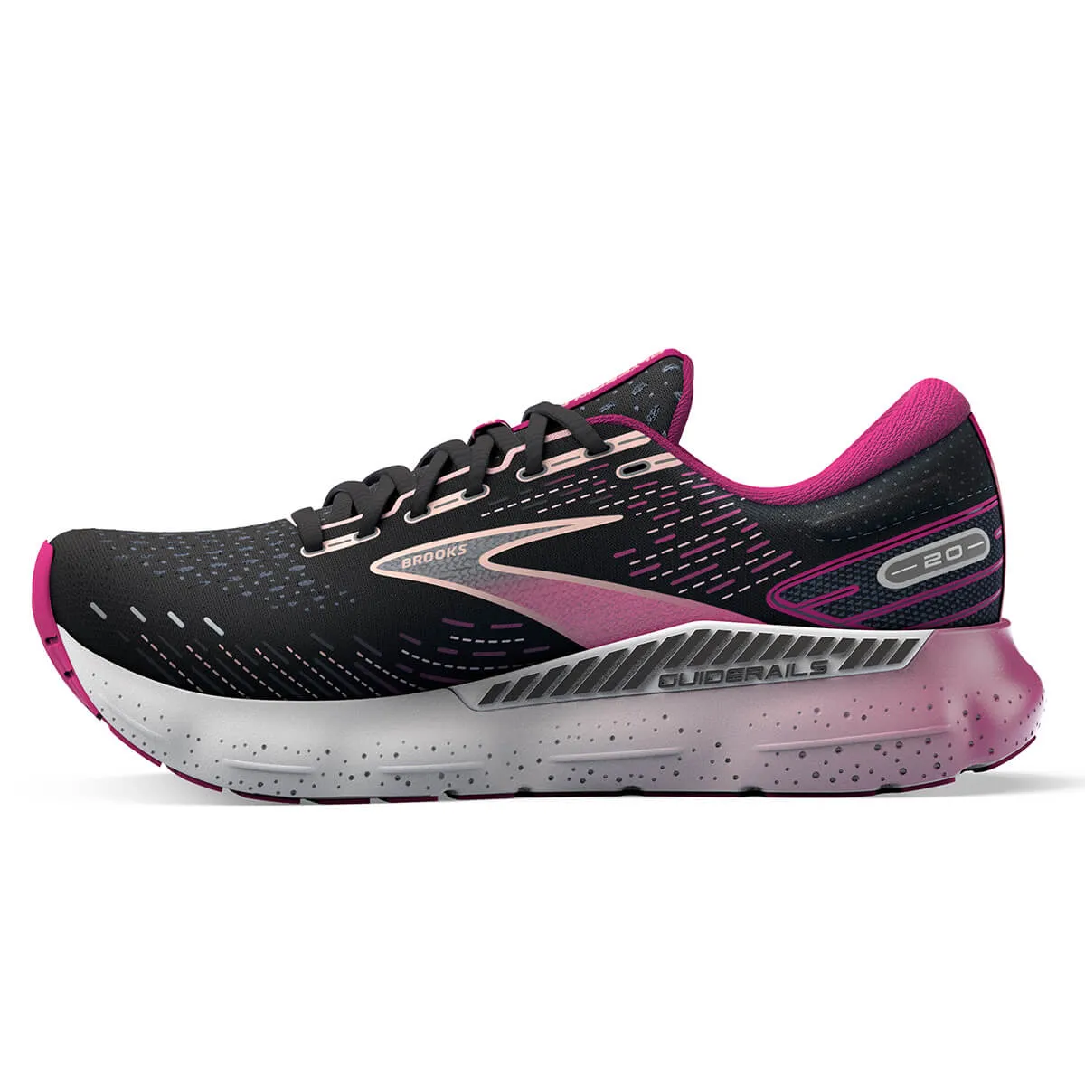 Womens Black/Fuchsia/Linen Brooks Glycerin GTS 20