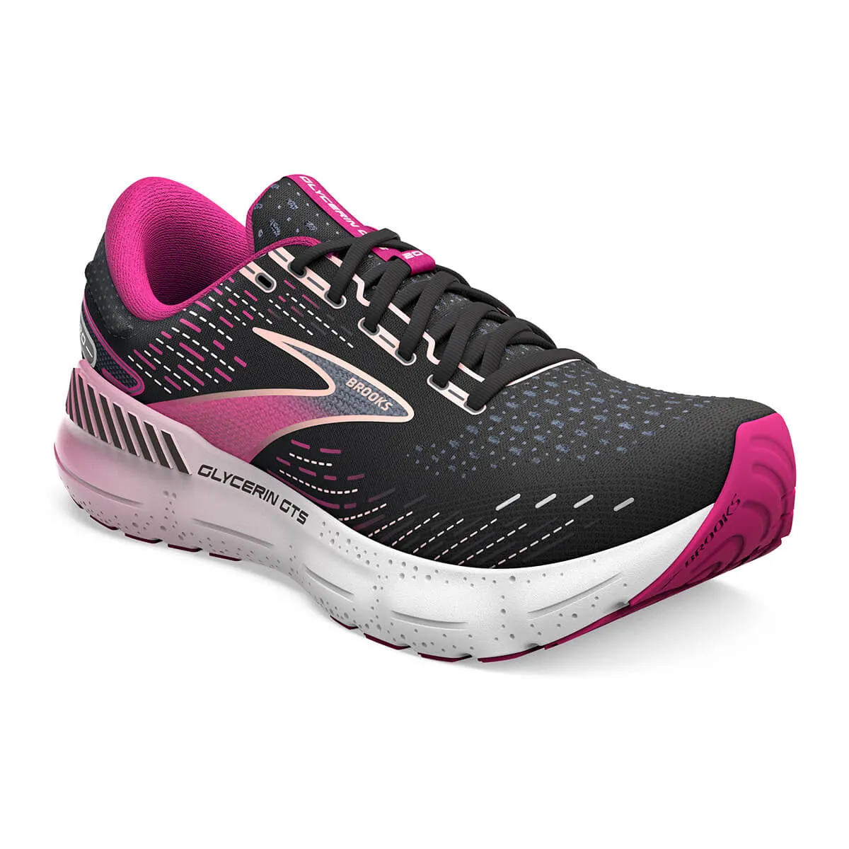 Womens Black/Fuchsia/Linen Brooks Glycerin GTS 20