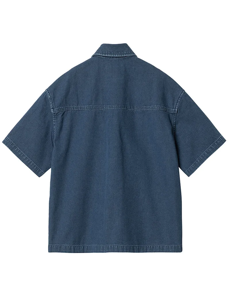 Blue Heavy Stone Wash S/S Lovilla Shirt for Women by Carhartt WIP