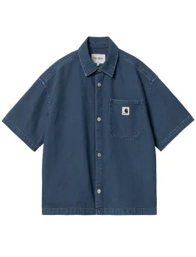 Blue Heavy Stone Wash S/S Lovilla Shirt for Women by Carhartt WIP