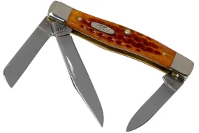 Case Medium Stockman Pocket Worn Harvest Orange Bone, Corn Cob Jig, 17003, 63032 SS pocket knife