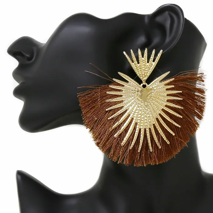 Celebrity Fan Fringed Earrings