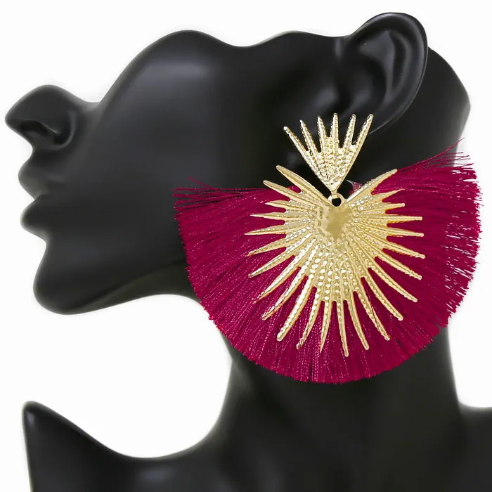 Celebrity Fan Fringed Earrings