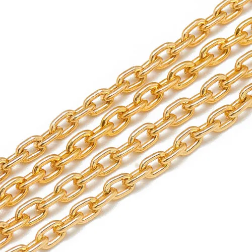 Gold Chain Aluminium Cable Oval Open Link 5.3x3.5mm