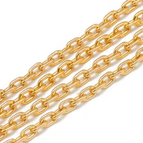 Gold Chain Aluminium Cable Oval Open Link 5.3x3.5mm