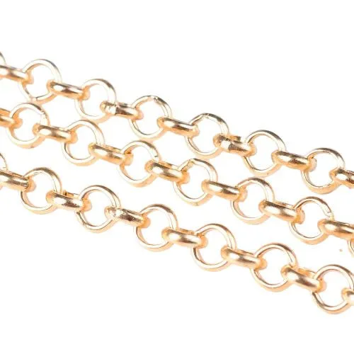 Gold Plated Chain Iron Rolo Belcher Open Link 5mm