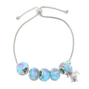 Murano Glass and Swarovski Crystal Bracelet with Turtle