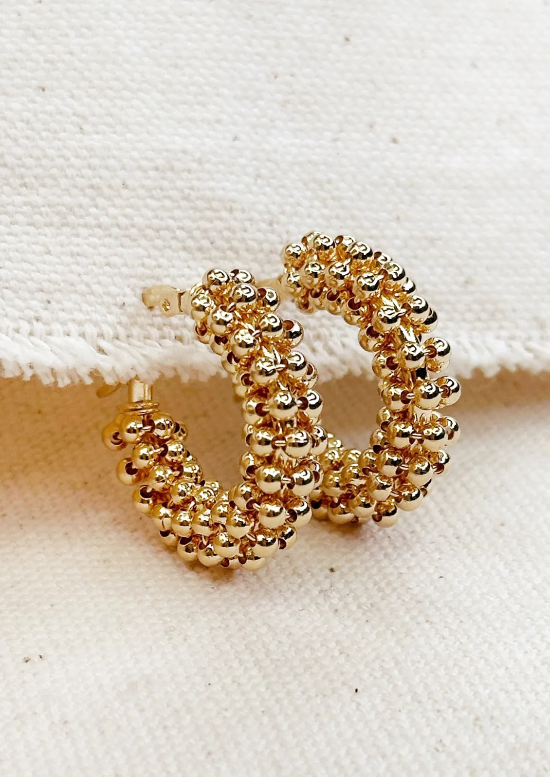 Trendy Beaded Hoop Earrings