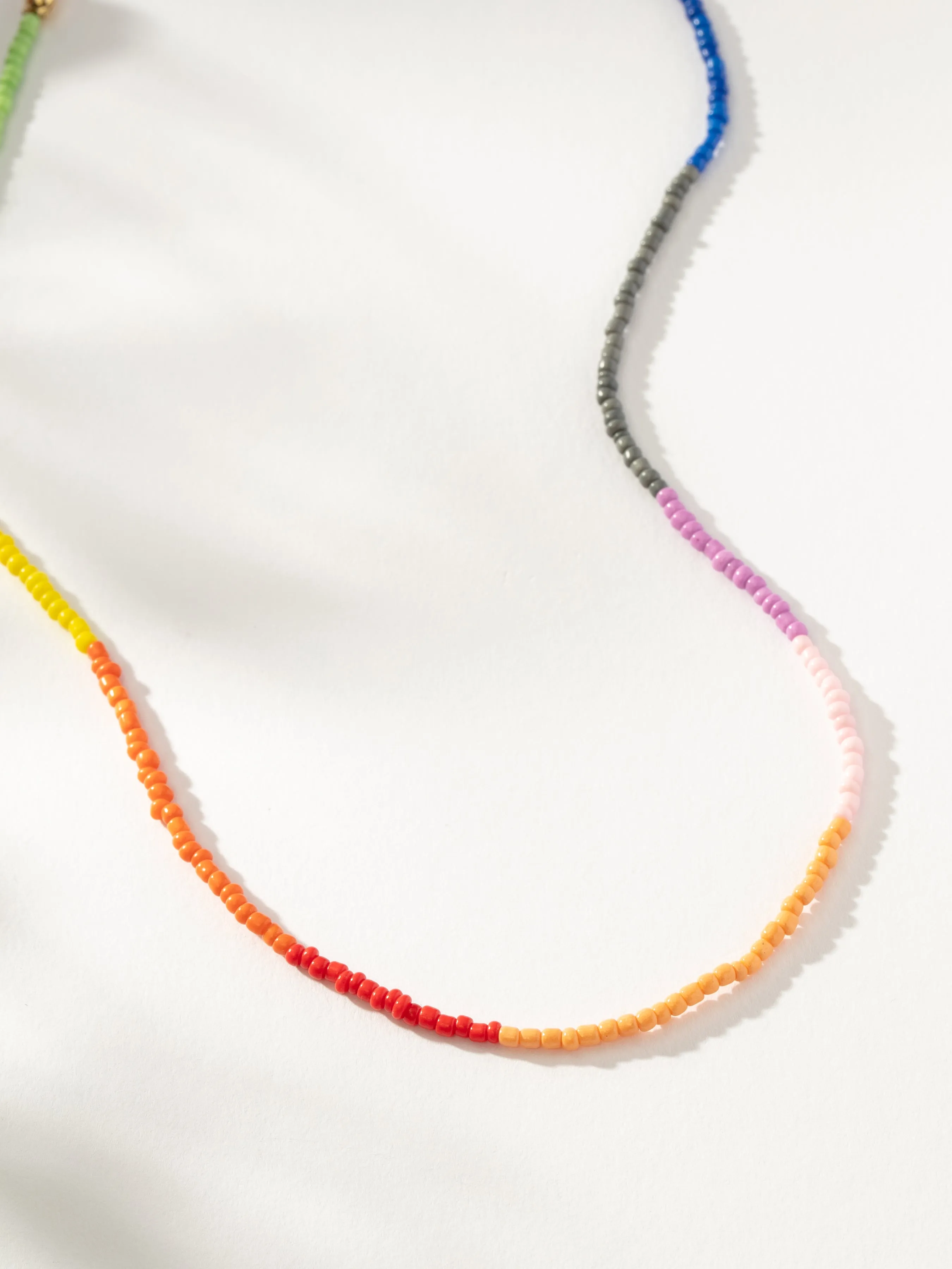 Color Block Beaded Necklace