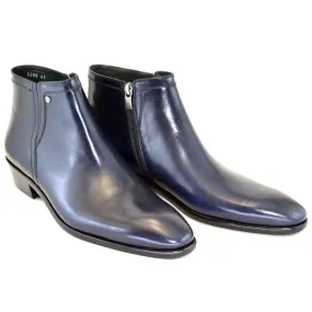 Navy Side Zipper Boots by Corrente