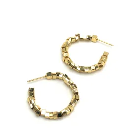 Crimpy Beaded Hoop Earrings