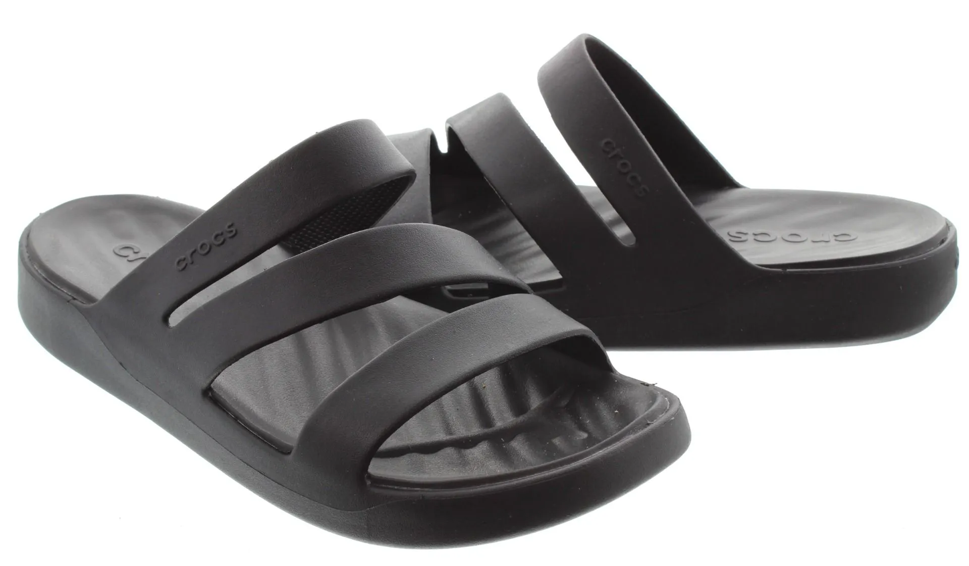 CROCS Black Ladies Getaway Strappy Sandals