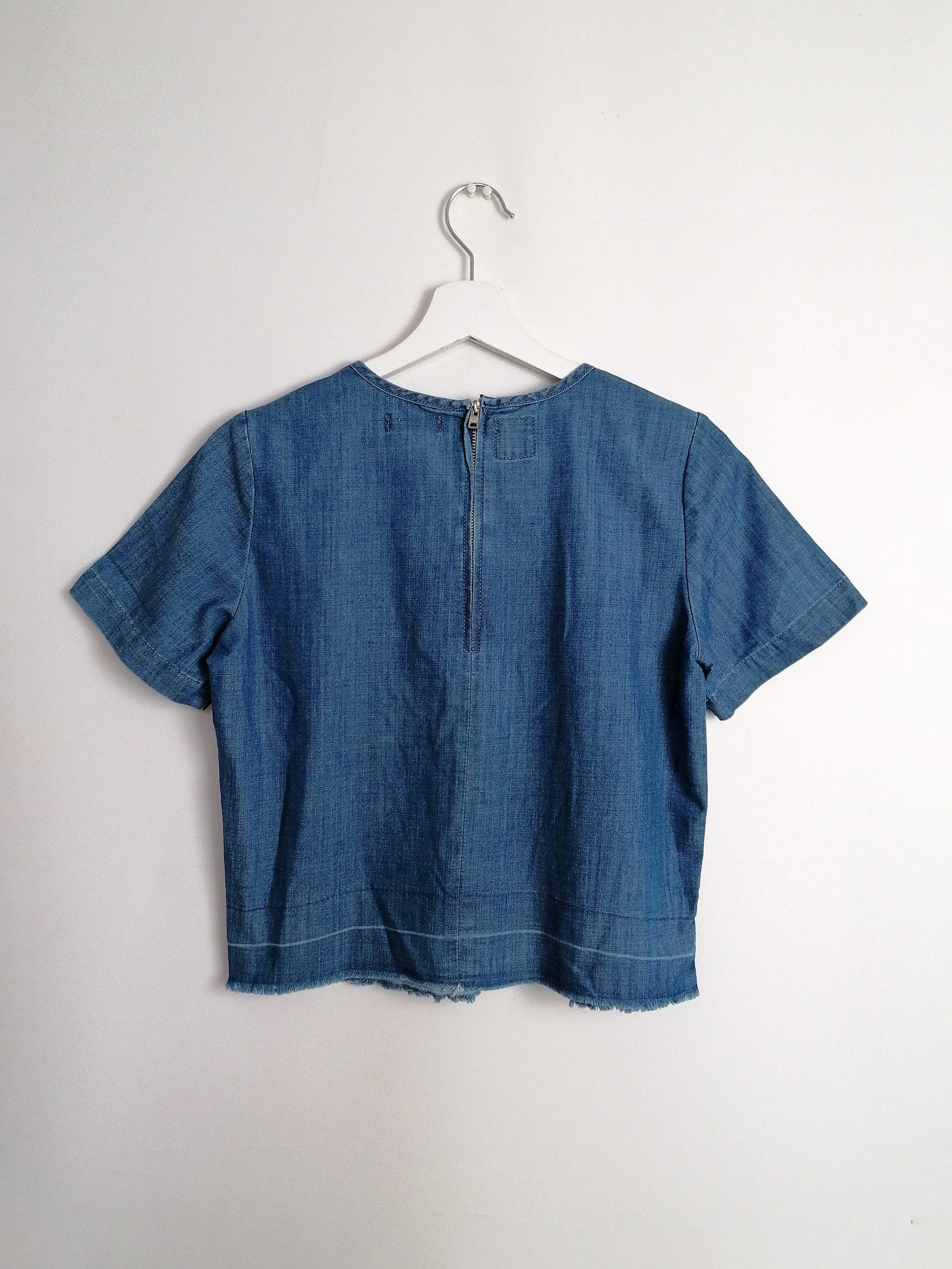 Denim Crop Top Shirt