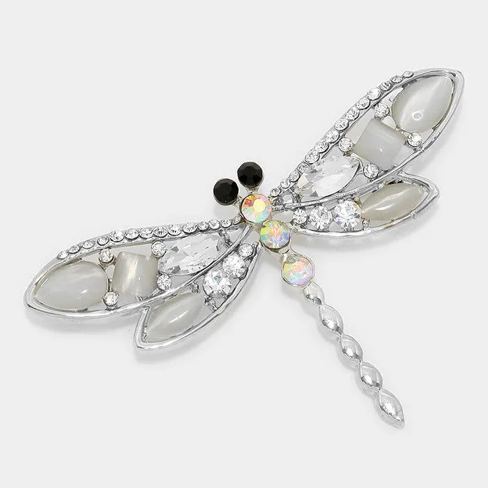 Crystal Dragonfly Pin Brooch