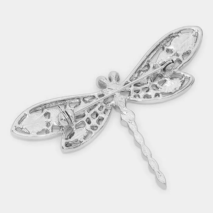 Crystal Dragonfly Pin Brooch