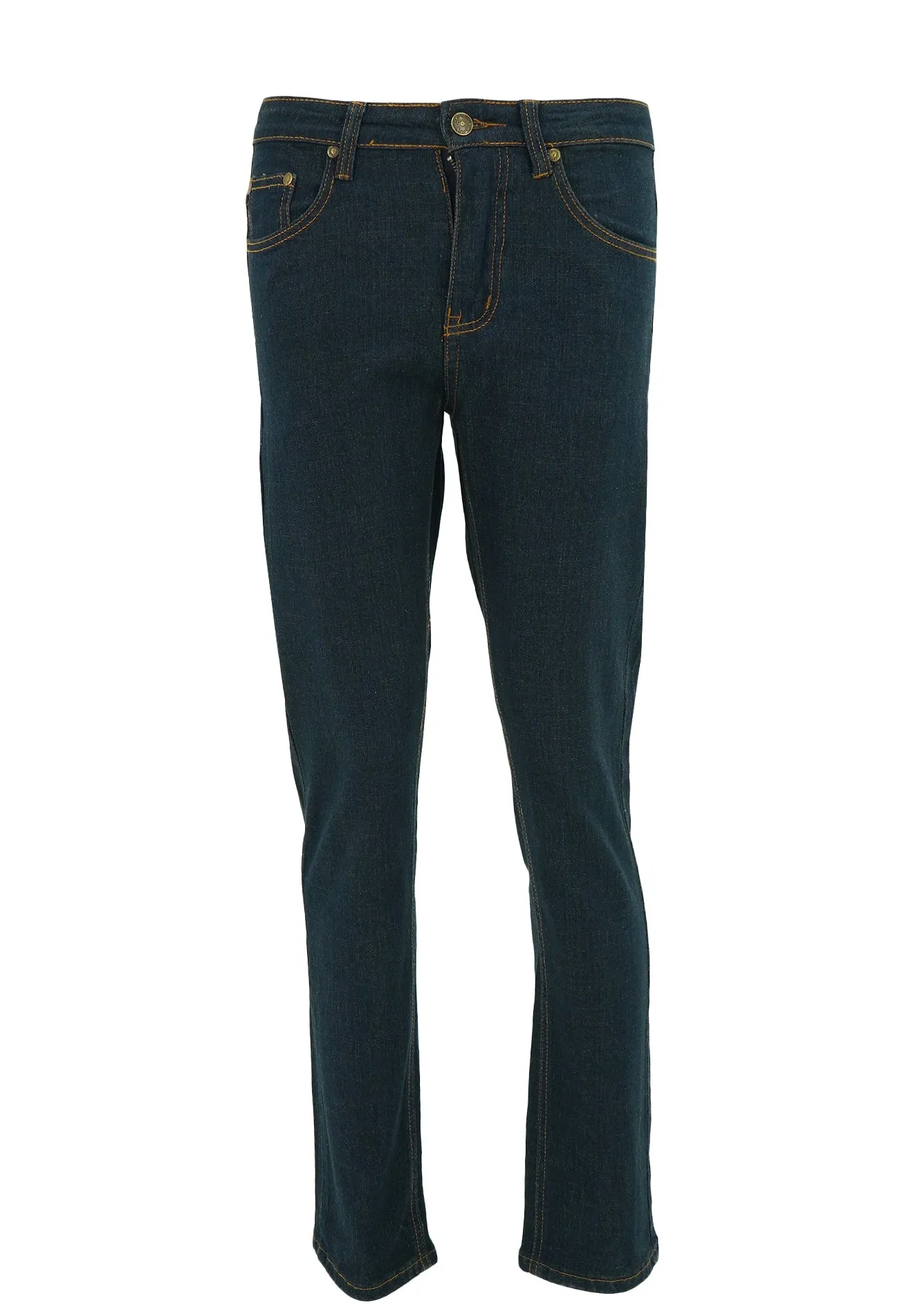 High Rise Zip Straight Cut Jeans