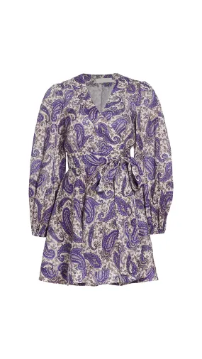 Purple Devi Paisley Minidress Wrap