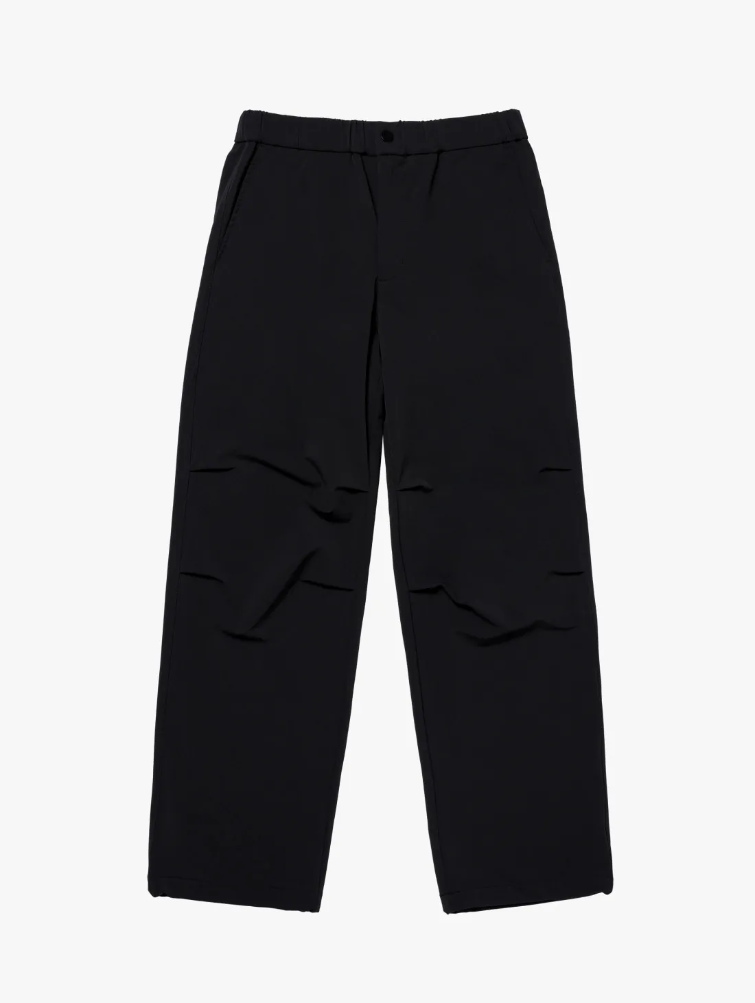 Drawstring Stretch Pants-Black