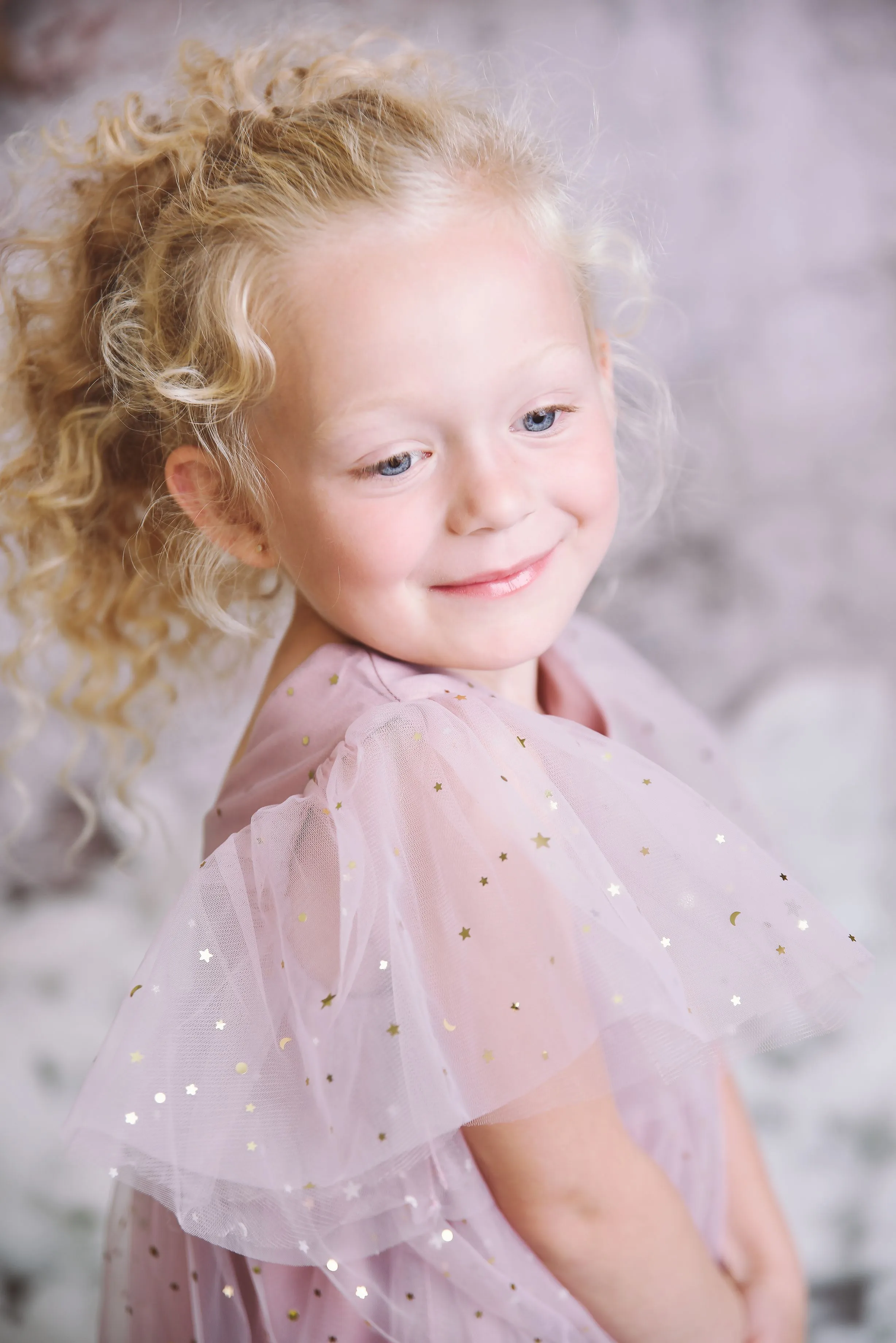 DOLLY STARS AND MOON TULLE PRINCESS DRESS dusty violet