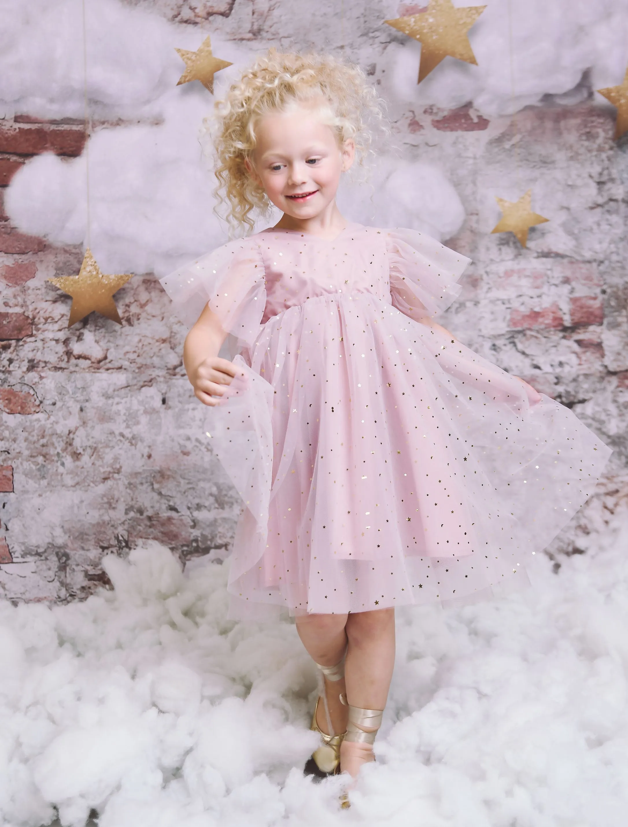 DOLLY STARS AND MOON TULLE PRINCESS DRESS dusty violet