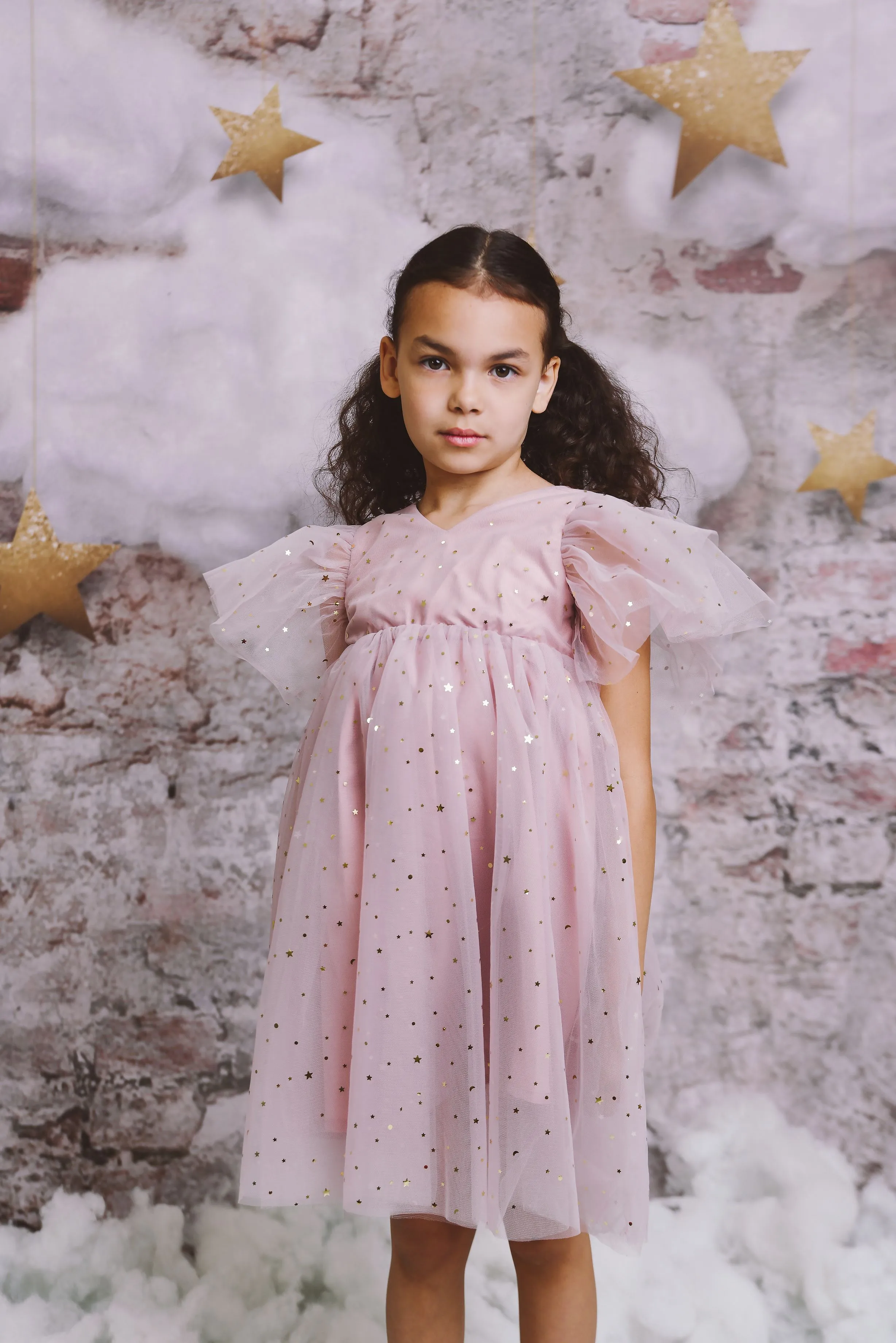 DOLLY STARS AND MOON TULLE PRINCESS DRESS dusty violet